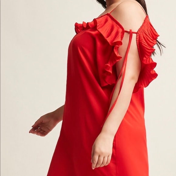 ✨Open-Shoulder Ruffle Dress✨ - Picture 3 of 5